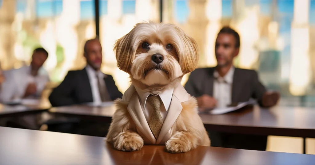 Emotional Support Animal in Suit